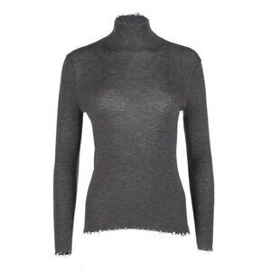DANNIJO Light Grey Turtleneck Featherweight Merino S